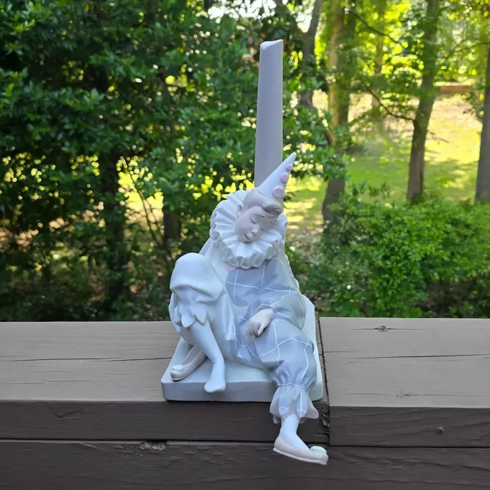 Lladró Retired Figure #4580 Mardi Gras Matte Porcelain Pierrot Clown Vtg Lladro